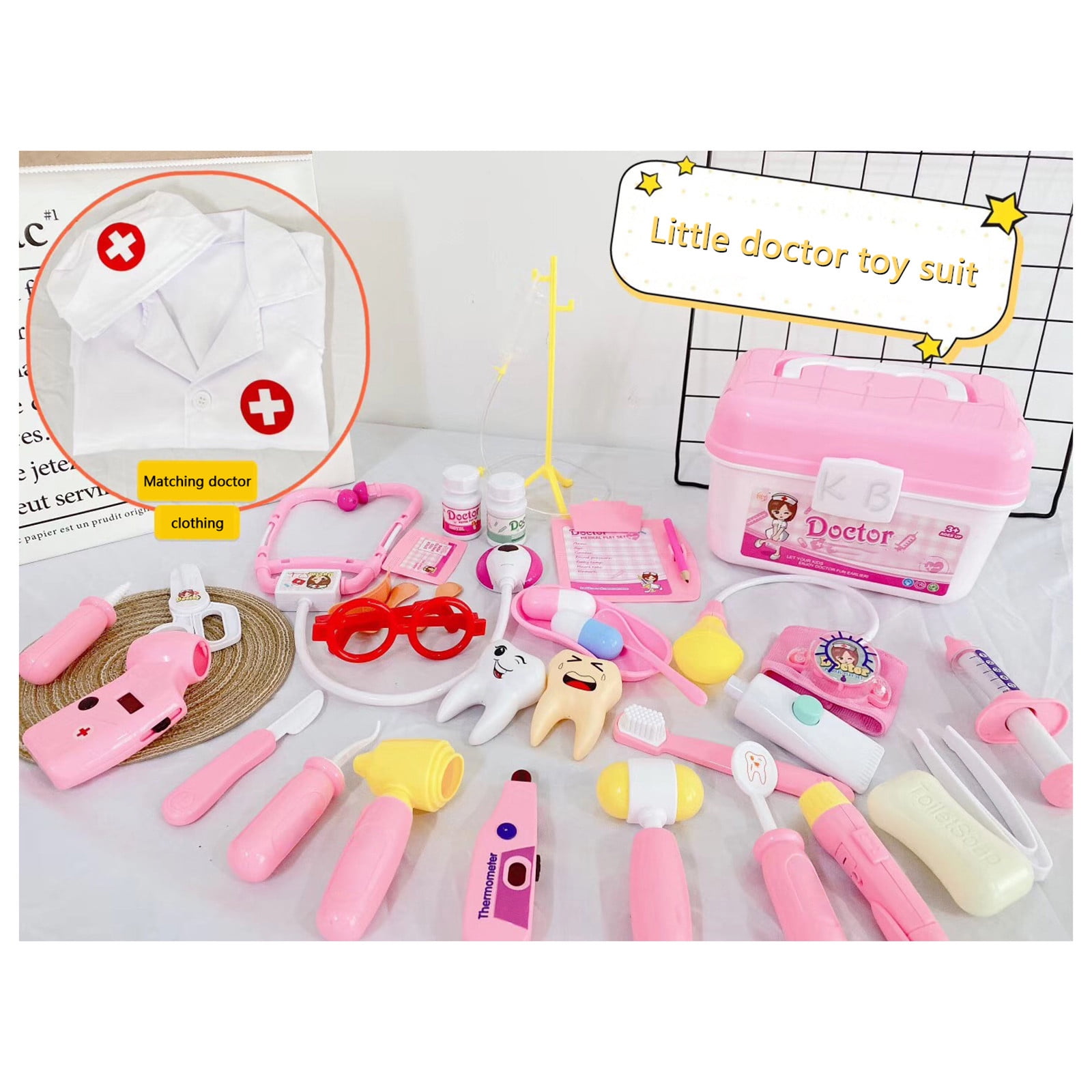 BingTong 35Pcs Doctor Kit For Kids,Kids Doctor kit,Medical Toy Kids