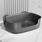 BingTong Anti-Splash High-Side Pet Litter Box, Anti-Splash Pet Toilet, Thickened Toilet With Scoop Pet Supplies,Semi-Enclosed Lots More Room for Your Cats 16*11*6In Gray