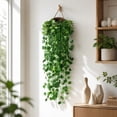 thumbnail image 1 of BingTong Artificial Hanging Ivy Vine Plant, Faux Round Leaf Green Wall Hanging Basket Foliage, No Maintenance Fake Trailing Greenery for Indoor Wall Decor A, 1 of 7