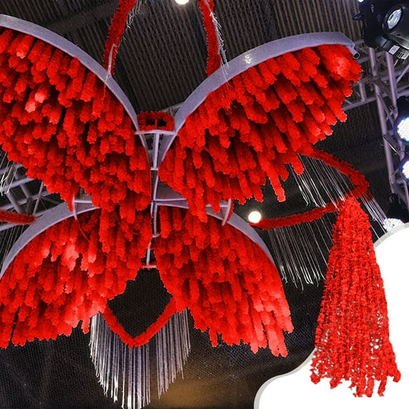 BingTong Artificial Wisteria Flowers Garland Silk Faux Hanging Flowers Vines Flower Strings Decorations For Wedding Backdrop Wall Arch Garden Christmas Home Decor 39 Inch Red