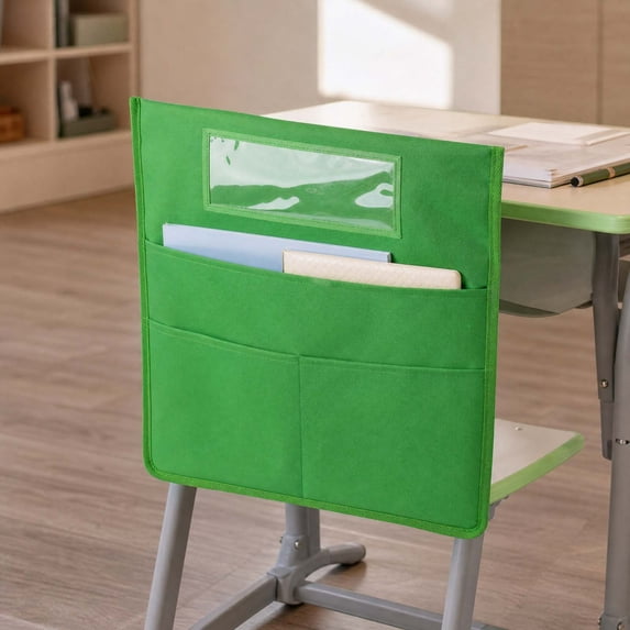 BingTong Chair Back Storage Organizer Hanging, Multi-Pocket Chair Back Hanging Bag, Portable Storage Pouch for Office Chair, Room, Home Desk Chair Accessories Green