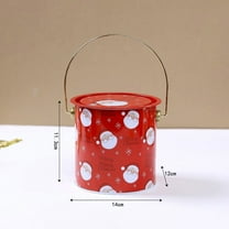 BingTong Christmas Metal Buckets With Handle Cute Santa Buckets Candy Buckets for Home Xmas Party Table Centerpiece color