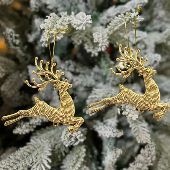 BingTong Christmas Reindeers Decoration Christmas Gifts Christmas Tree Hanging For Christmas Tree Decoration Gifts Festival Home Decoration Gold