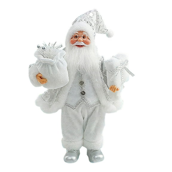 BingTong Christmas Standing Santa Pendant Cute Chic Santa Claus Ornaments With Gift Bag Christmas Decoration for Home Office Table Xmas Party Ornament Gifts G