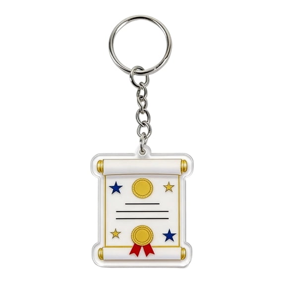 BingTong Class of 2026 Graduation Keychain – Acrylic Cap & Gown Charm, Gold Lettering, Keepsake Gift for Students C