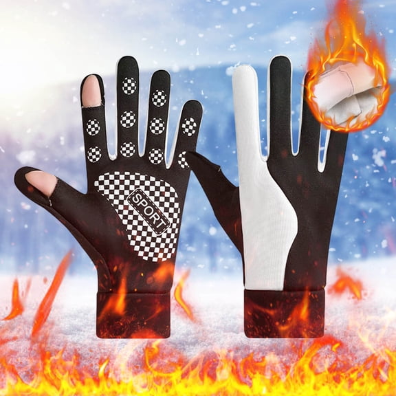BingTong Cycling Warm Gloves,Touchscreen Compatible,Motorcycle Gloves Full-Finger,Touchscreen Riding Mitt,Windproof And Protective,For Powersports,Road Racing,ATV,Snowmobile Black