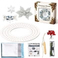 thumbnail image 1 of BingTong Festive DIY Christmas Wreath Kit, 12 Inch Foam Base With Fabric Snowflake Accents, Handmade Holiday Craft for Door Wall Mantel Display, Frosty Snowflake Design, 1 of 6
