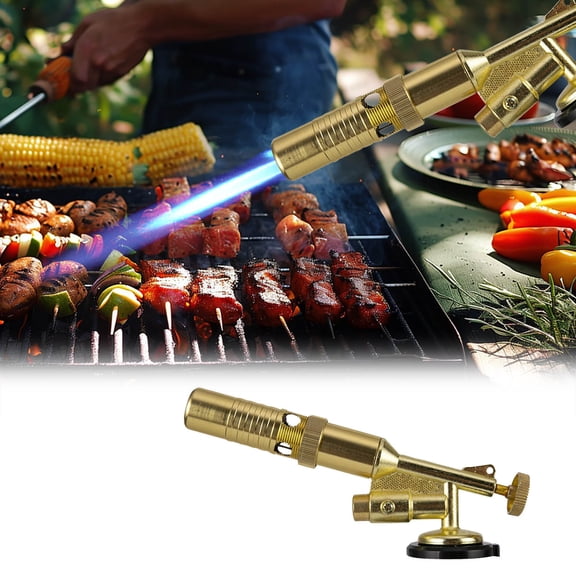BingTong Flame Head Cartridge Welding Spray Torch Butane Refill Torch, Propane Torch Head Adjustable Kitchen Blow For Metal Melting And Cooking Applications, Thin Tube Fierce Fire A