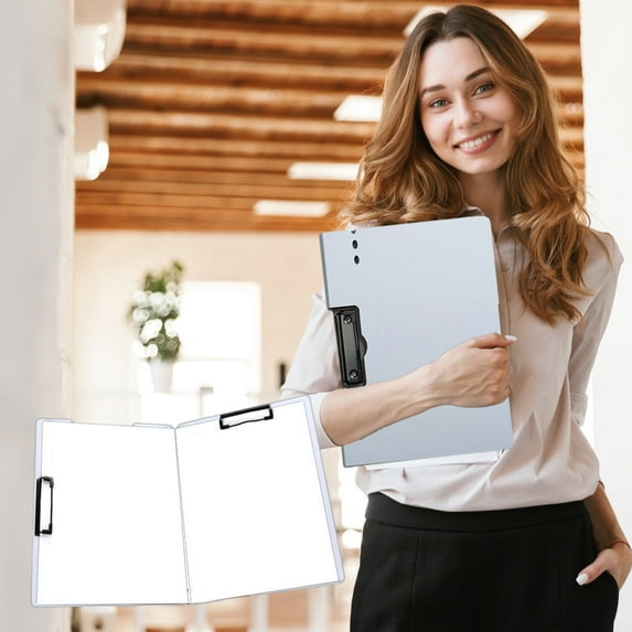 Gpaecead Foldable Clipboard with Cover, A4 Punchless Binder with Clamp, Letter Size Clip File Folder, Classic Office Clipboard, Document Folder Organizer for Nursing, School, Business