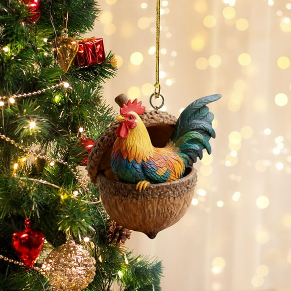 BingTong Forest Animal Acorn Ornaments – Cozy Forest Christmas Ornament, 2026 New Woodland Creatures Christmas Ornaments, 2D Flat Pine Cone Animal Decoration for Home Decor H