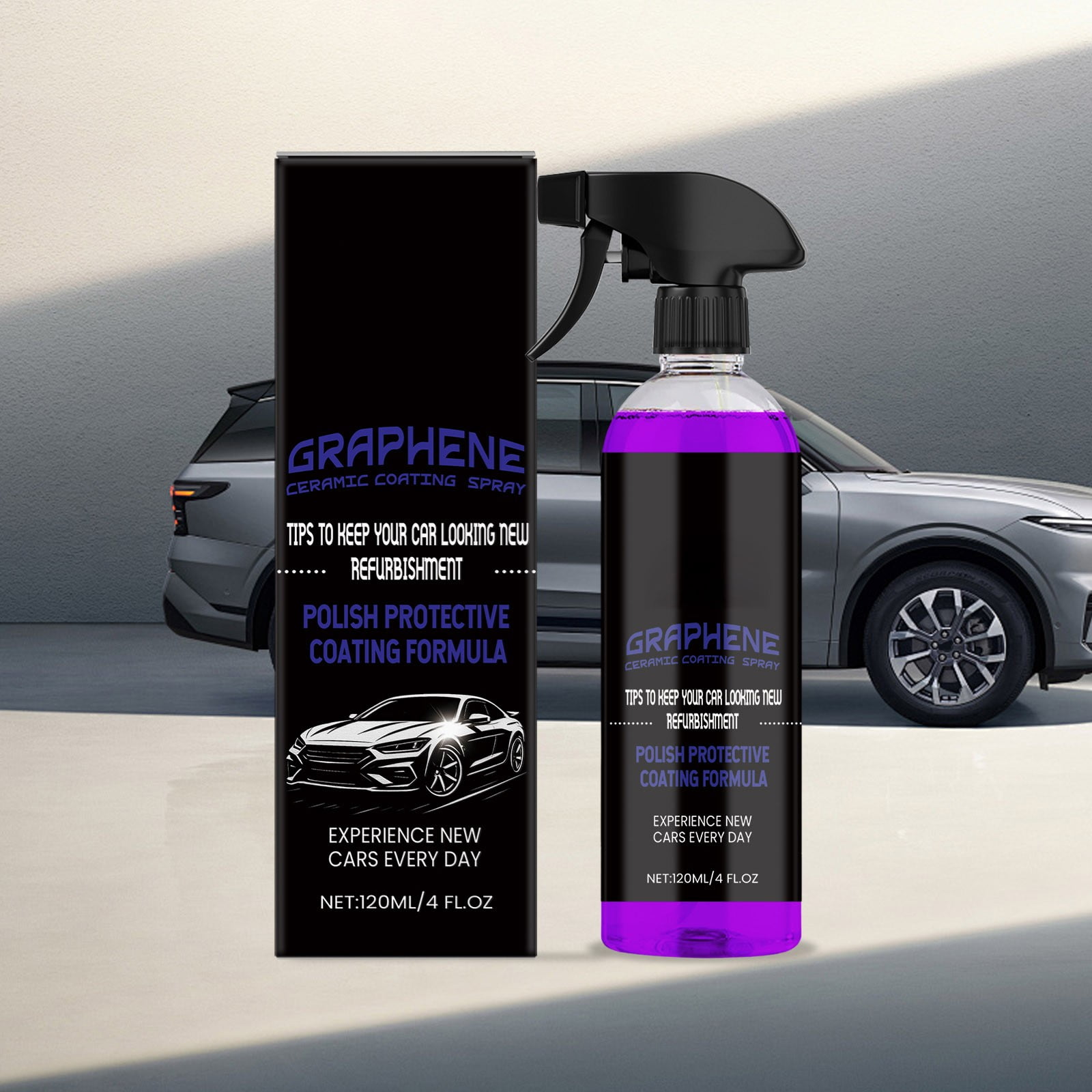 BingTong Fortify Quick Coat  3-in-1 Ceramic Coating Spray (120ml) | Waterless Wash, Shine & Protection | Streak-Free, Hydrophobic Car Wax for Paint & Trim