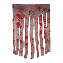 BingTong Halloween Door Curtain Decoration with Bloody Hand Prints - Bloody Doorway Curtain Halloween Creepy Cloth for Haunted House, Horror Theme Party Red