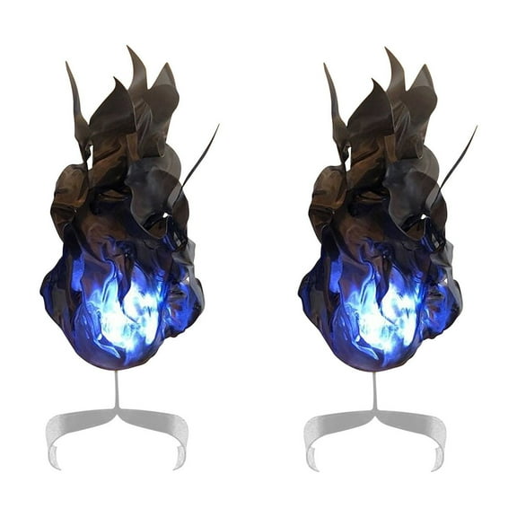 BingTong Halloween Floating Fire, Creative Flame Lamp Prop, Illuminated Floating Fireballs, Artificial Fake Fire Floating Props No Flame For Home Halloween Party Dress Up Decor 2pcs D