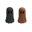 BingTong Halloween Paper Mache Ghost Tabletop Decorations –Spooky Ghost Statue Cute Ghost Decor For Home Table Centerpieces Tiered Tray Decorations Party Decor 4In 2-Black + Brown