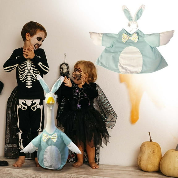 BingTong Halloween Porch Goose Rabbit Outfit - Decorative Lawn Goose Clothing For All Seasons - Fun Garden & Front Porch Decor For Cement, Plastic & Concrete Goose Statues Rabbit