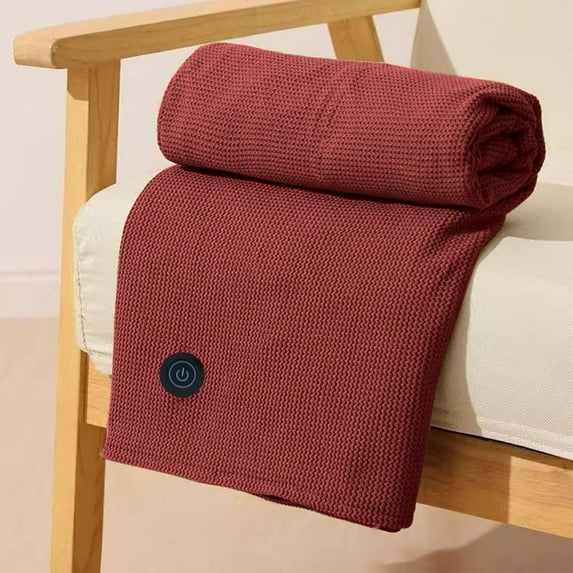 BingTong Heated Shawl Wraps For Women Corded Heated Blanket Soft Zipper Shawl Wraps 2025 Winter Warm USB Powered Heating Scarf Electric Blanket Portable Throw Wrap Wine