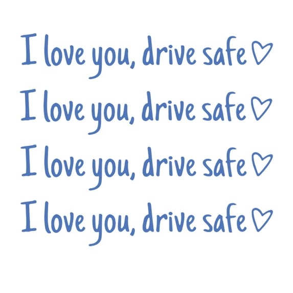 BingTong I Love You Drive Safe Car Mirror Stickers, Car Window Vinyl Decal, Cute Stickers For Women, Decal for Window, Mirror Tumbler, And Water Bottle 4pcs Blue