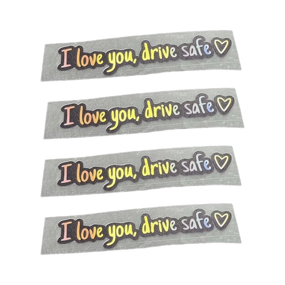 BingTong I Love You Drive Safe Car Mirror Stickers, Car Window Vinyl Decal, Cute Stickers For Women, Decal for Window, Mirror Tumbler, And Water Bottle 4pcs Multicolor