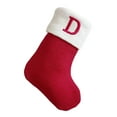 thumbnail image 1 of BingTong Initial Mini Stockings Knit Christmas Stockings Embroidered A-Z Letter Xmas Stockings with Monogram Christmas Hanging Decorative Ornament for Family Kids Parents Red D, 1 of 7