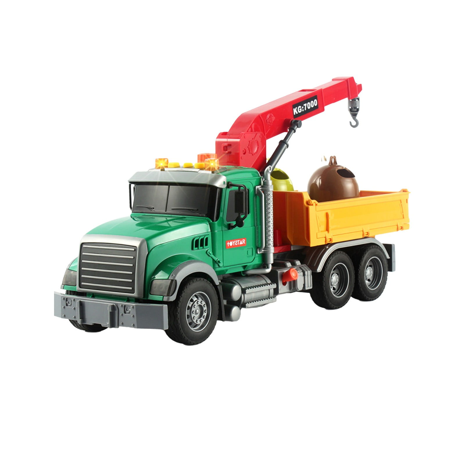 Gpaecead Kids Toys for 3 4 5 6 7 8 Years Old Boys, 15" Farm Logging Truck Toy with Loading Crane, Toddler Friction Powered Truck Vehicle Toy for Boys Girls Birthday Gifts