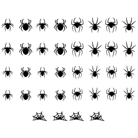 BingTong LED Green Lighted 3D Spiders Halloween Decoration, Spiders Sticker, Waterproof Halloween Spider Wall Decor For Home Indoor Outdoor Room Window Door Wall Party Decor D Spiders