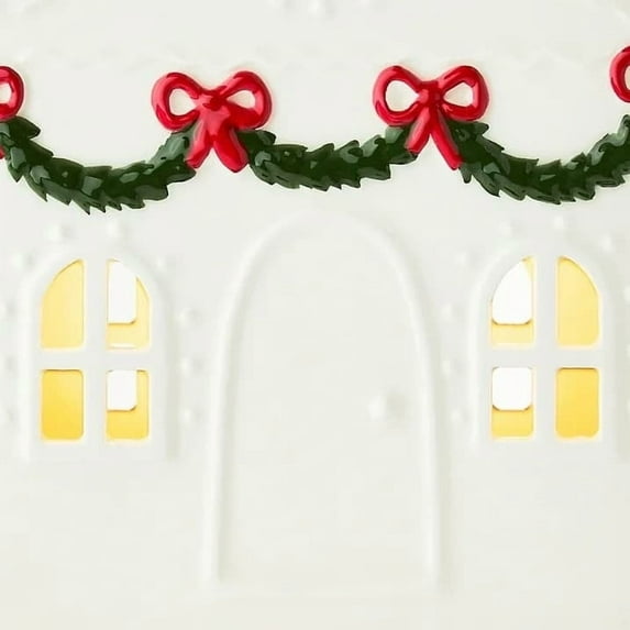 BingTong Light-Up LED Ceramic House Glowing LED Christmas Cottage Vintage Christmas Village Houses For Indoor Decoration - Perfect Holiday Ambiance and Festive Home Decor B