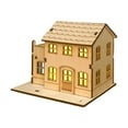 thumbnail image 1 of BingTong Light-Up Wooden Christmas Village Houses For Crafts,DIY Handcraft House Assembly Decor Kit To Paint,Luminous Xmas Table Centerpieces,Cabin Crafts Figurines For Holiday Party A, 1 of 7