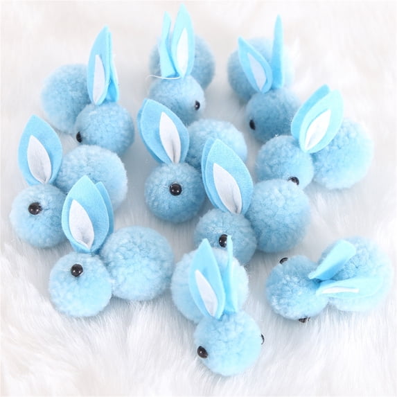 BingTong Mini Easter Plush Bunny, Tiny Rabbit Small Bunny Doll Soft Bunny Stuffed Animal Easter Toys for Easter Birthday Cake Wedding Decorations Party Favors 15pcs Light Blue
