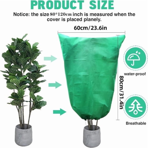 BingTong Plant Covers Freeze Protection, Reusable Plant Frost Protection Covers with Zipper & Drawstring, 1-Pack Winter Blankets for Outdoor Shrubs, Trees & Potted Plants 60*80