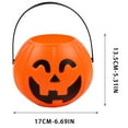 thumbnail image 1 of BingTong Plastic Pumpkin Bucket - Halloween Pumpkin Trick Treat Buckets For Kids, 7/11/17 cm Large Capacity Lantern Pumpkins Candy Holder for Halloween Home Decor (8pcs) C, 1 of 5
