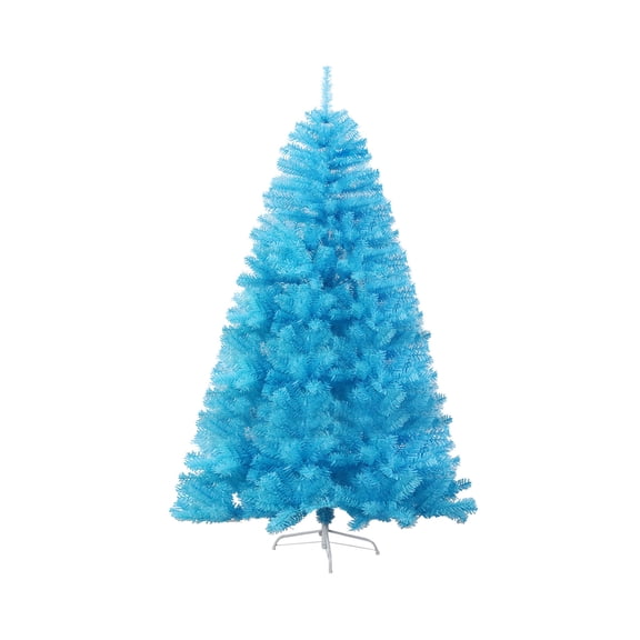 BingTong Pre-Lit Christmas Tree, Artificial Christmas Tree With 1000 Branch Tips Foldable Stand Pre Hinged Xmas Tree For Indoor Office Party Holiday Decoration Colorful Blue 71In