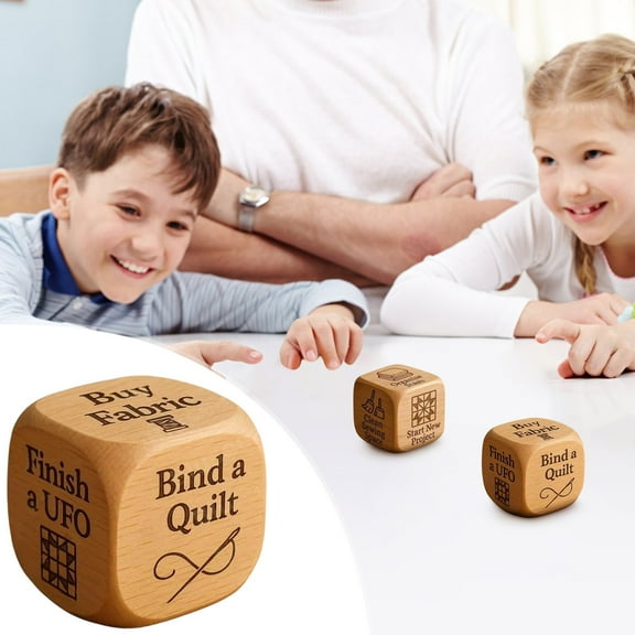 BingTong Quilter’s Dice, Handmade Wooden Quilting Decision Dice with 6 Engraved Sewing Tasks, Fun Gift for Quilters, Sewists & Craft Lovers to Add Excitement to Sewing Routine 1pcs