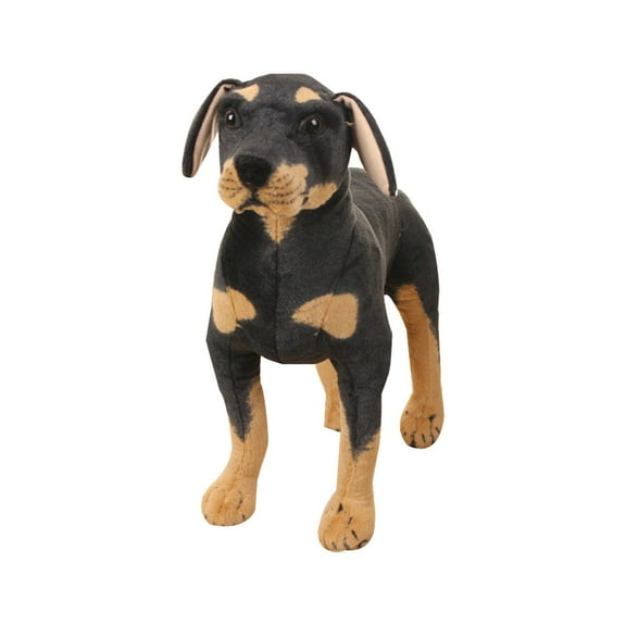 Gpaecead Realistic Rottweiler Stuffed Animal Extremely Lifelike Plush Rottie Dog Toy Black Puppy Doll for Kids Present or Stuff Collection 10 Inches