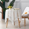 thumbnail image 1 of Gpaecead Square Small Table Cloth - Ivory Crochet Tablecloth for Round Coffee Table 35 X 37 Inch - Bright silk square, 1 of 6