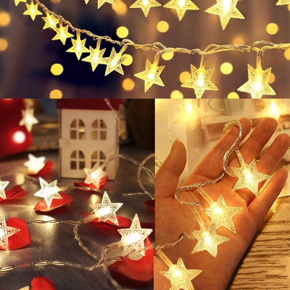 Gpaecead Star String Lights USB Operated - 11.4 ft 20 LED Star Fairy String Lights , Waterproof for Indoor Bedroom Tent Loft Bed Patio Party Wedding Decor, Warm White