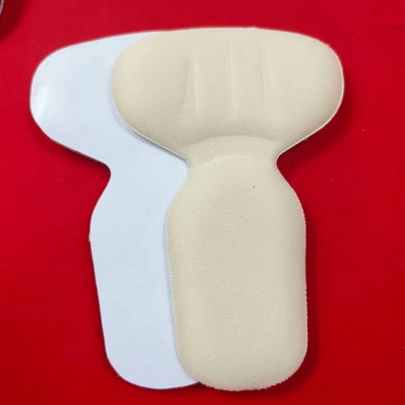 BingTong T-Shaped Sponge Heel Cushion Pads For Women,Anti-Friction High Heel Protectors,Self-Adhesive Non-Slip Inserts For Loose Shoes Comfort and Stability Beige