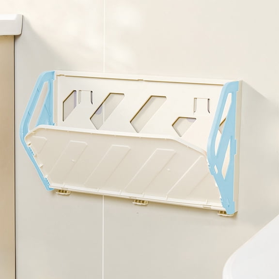 BingTong Wall Mounted Shoe Rack, Wall Shoe Rack Holds 1-2 Pairs of Shoes With Sticky Adhesive Strips Shoe Organizer Space Saving Wall Mount Shoe Storage For Camper Shoe Hanger 17In Blue