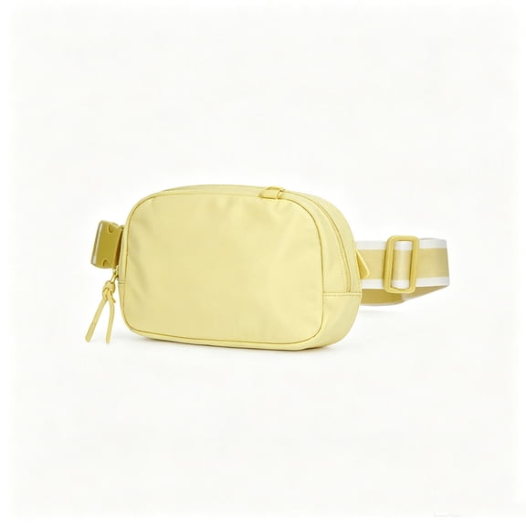 BingTong Women's Hands Free Fanny Pack,Adjustable Strap Waist Bag With Zipper Pockets,Crossbody Belt Bag For Sports Running Travel Daily Use Yellow