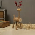 thumbnail image 1 of BingTong Wooden Reindeer Decor,Art Rustic Home Reindeer Statues Deer Manual Crafts Creative Reindeer Silhouette and Figurine Wall Table Shelf Desktop,Reindeer Decoration Brown A, 1 of 6