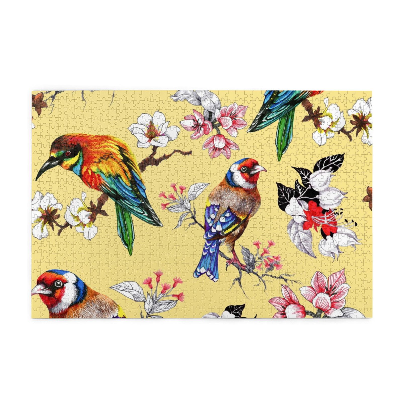 1000 Piece Bear Cabin Puzzle - Colorful Forest Landscape With Animals, Birds & Flowers Jigsaw