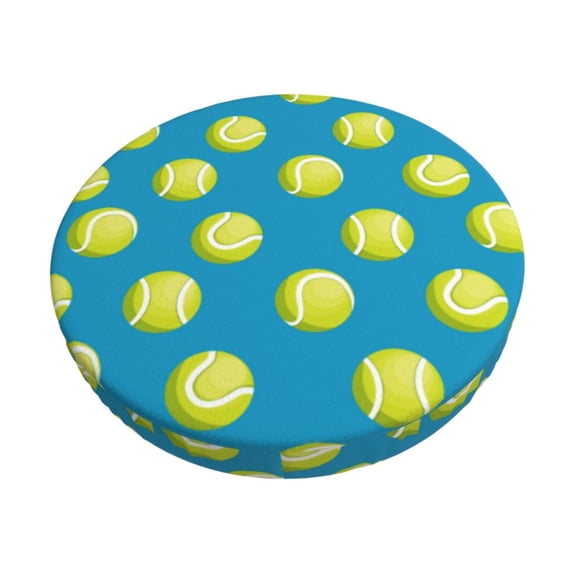 Bingfone 12 Inch Padded Round Bar Stool Cover Cushion With Elastic Fabric Round Chair Seat - Ball Tennis