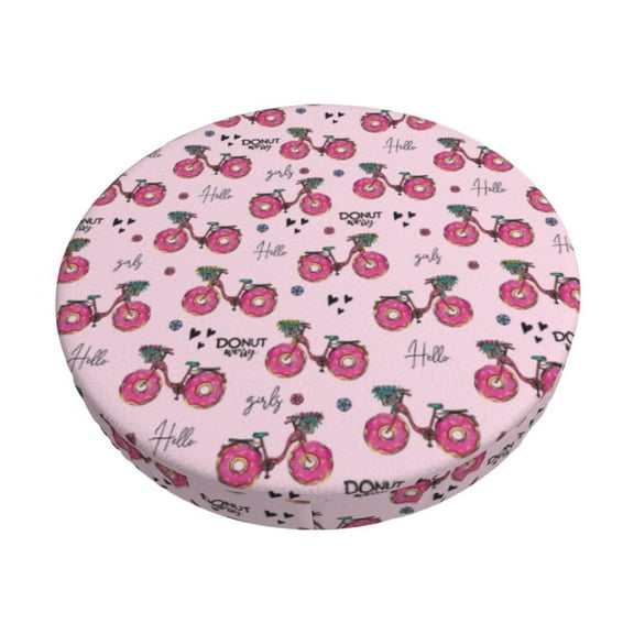 Bingfone 12 Inch Padded Round Bar Stool Cover Cushion With Elastic Fabric Round Chair Seat - Bike With Donut Wheels
