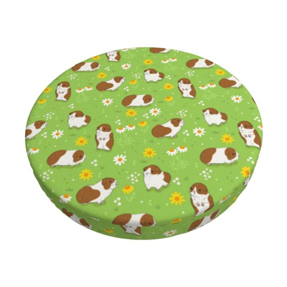 Bingfone 12 Inch Padded Round Bar Stool Cover Cushion With Elastic Fabric Round Chair Seat - Guinea Pigs