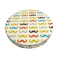 thumbnail image 1 of Bingfone 13 Inch Padded Round Bar Stool Cover Cushion With Elastic Fabric Round Chair Seat - Colorful Mustache, 1 of 7