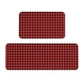 thumbnail image 1 of Bingfone 2 Pcs Kitchen Rugs and Mats,Cushioned Anti-Fatigue Floor Mat,PVC Non-Slip Kitchen Rug Set for Kitchen,Laundry Room,Sink 17"x47"+17"x29" - Buffalo Plaid Red Black, 1 of 6