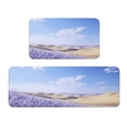 thumbnail image 1 of Bingfone 2 Pcs Kitchen Rugs and Mats,Cushioned Anti-Fatigue Floor Mat,PVC Non-Slip Kitchen Rug Set for Kitchen,Laundry Room,Sink 17"x47"+17"x29" - Lavender Fields Under Blue Sky, 1 of 6