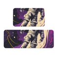 thumbnail image 1 of Bingfone 2 Pcs Kitchen Rugs and Mats,Cushioned Anti-Fatigue Floor Mat,PVC Non-Slip Kitchen Rug Set for Kitchen,Laundry Room,Sink 17"x47"+17"x29" - Astronaut Floating purple Space, 1 of 6