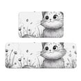 thumbnail image 1 of Bingfone 2 Pcs Kitchen Rugs and Mats,Cushioned Anti-Fatigue Floor Mat,PVC Non-Slip Kitchen Rug Set for Kitchen,Laundry Room,Sink 17"x47"+17"x29" - Cute Cat Meadow Sketch, 1 of 6