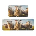 thumbnail image 1 of Bingfone 2 Pcs Kitchen Rugs and Mats,Cushioned Anti-Fatigue Floor Mat,PVC Non-Slip Kitchen Rug Set for Kitchen,Laundry Room,Sink 17"x47"+17"x29" - Cute Prairie Sheep Herd, 1 of 6