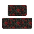 thumbnail image 1 of Bingfone 2 Pcs Kitchen Rugs and Mats,Cushioned Anti-Fatigue Floor Mat,PVC Non-Slip Kitchen Rug Set for Kitchen,Laundry Room,Sink 17"x47"+17"x29" - Roses, 1 of 6